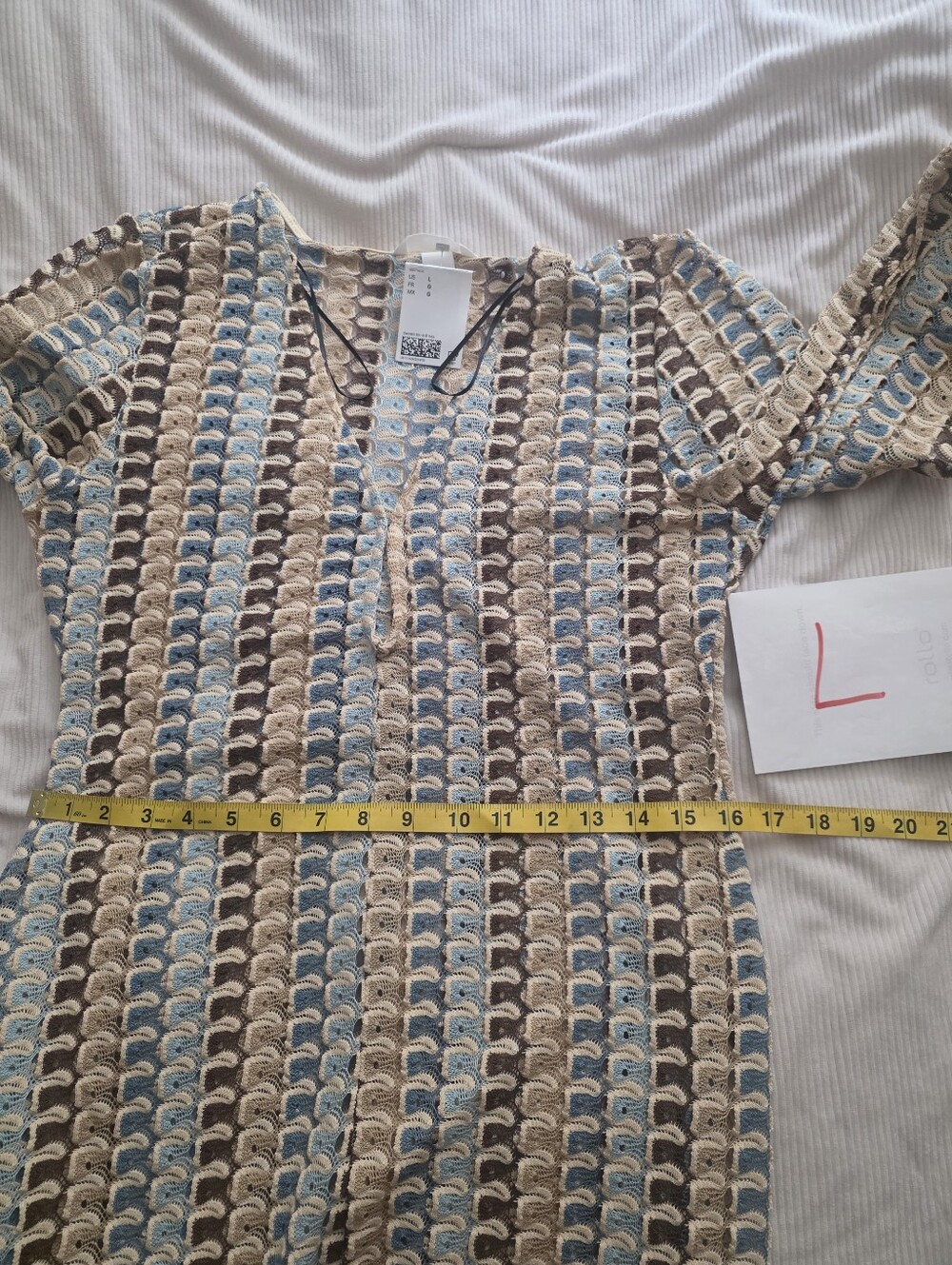 H&M Crochet-Look Maxi Dress Light beige/patterned Bnwt Unlined See-through - Picture 6 of 16